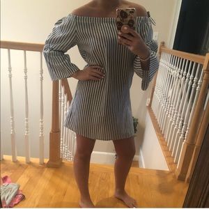 Navy and White Striped Boutique Dress